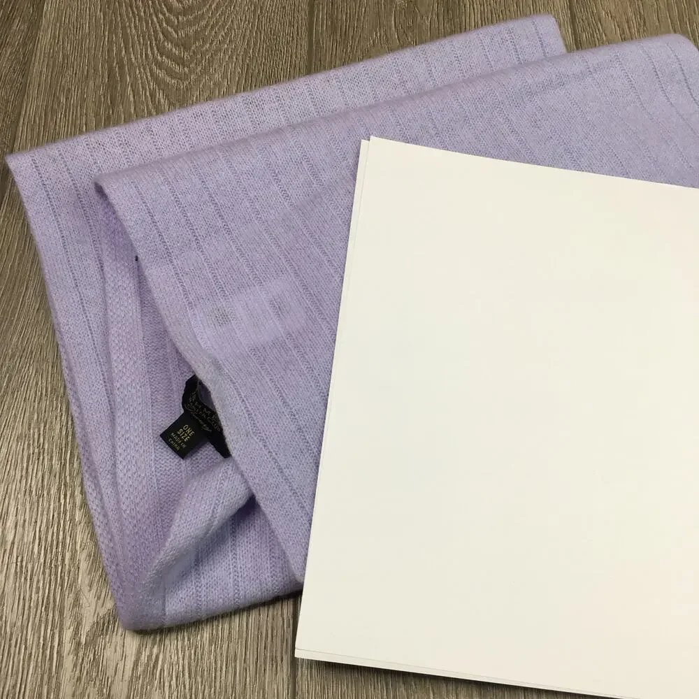 Charter Club Luxury 100% Cashmere Scarf Lavender Soft Knit One Size Cozycore